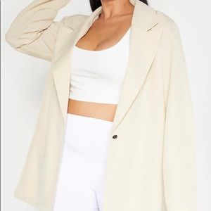 Super Oversized Woven Blazer -PLT